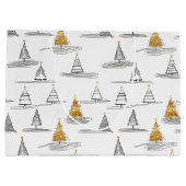 金ゴールドクリスマスパターン#5 ID1009 ラージペーパーバッグ (裏面)