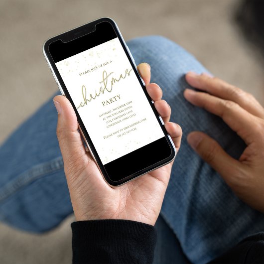 金ゴールドクリスマスパーティースクリプトカスタム 招待状