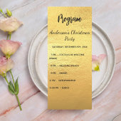 金ゴールドクリスマスパーティープログラムディナーメニューカード 招待状