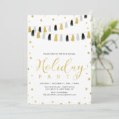 金ゴールドクリスマスパーティー企業のホリデーパーティー 招待状 (スタンド正面)