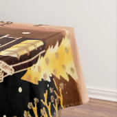 金ゴールドクリスマスビレッジディアウィンターナイト テーブルクロス (インサイチュ)