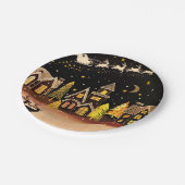 金ゴールドクリスマスビレッジディアウィンターナイト ペーパープレート (アングル)