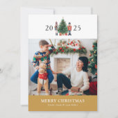 金ゴールドクリスマスフォトコラージホリデーカード シーズンカード (正面)