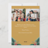 金ゴールドクリスマスフォトコラージホリデーカード シーズンカード (裏面)