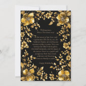 金ゴールドクリスマスフラワーグリーティングカード 招待状 (裏面)