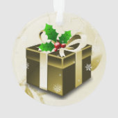 金ゴールドクリスマスプレゼントオーナメント オーナメント (裏面)