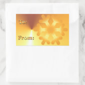 金ゴールドクリスマスプレゼントラベルステッカースノーフレークデザイン 長方形シール (バッグ)