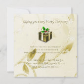 金ゴールドクリスマスプレゼント招待状 招待状 (裏面)