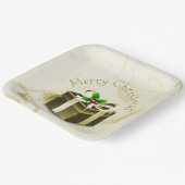 金ゴールドクリスマスプレゼント紙プレート ペーパープレート (傾斜あり)