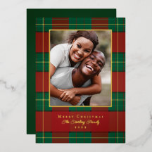 金ゴールドクリスマスプレッドフォイルホリデーフォトカード