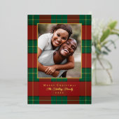 金ゴールドクリスマスプレッドフォイルホリデーフォトカード 箔シーズンカード (立ち正面)