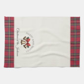 金ゴールドクリスマスベルカスタマイズズ名クリスマス キッチンタオル (横)