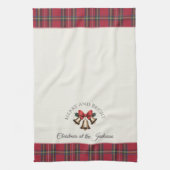 金ゴールドクリスマスベルカスタマイズズ名クリスマス キッチンタオル (縦)