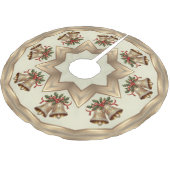 金ゴールドクリスマスベルズツリースカート ブラッシュドポリエステルツリースカート (アングル)