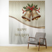 金ゴールドクリスマスベルズホリディバックグラウンド タペストリー (インサイチュ)