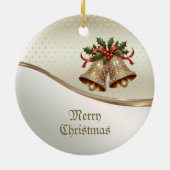 金ゴールドクリスマスベルズホリデーオーナメント セラミックオーナメント (裏面)