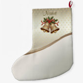 金ゴールドクリスマスベルズホリデーストッキング ラージクリスマスストッキング (裏面)