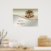 金ゴールドクリスマスベルズホリデーポスター ポスター (キッチン)