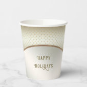 金ゴールドクリスマスベルズホリデー紙カップ 紙コップ (左)