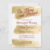 金ゴールドクリスマスホリデーリハーサル招待状 招待状 (正面)