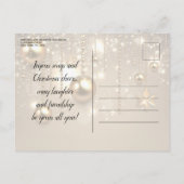 金ゴールドクリスマスボードブル&スターズクリスマスパーティー インビテーションポストカード (裏面)