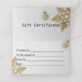 金ゴールドクリスマスボールギフト金ゴールド雪片ギフトカード プレイスカード (内部開封)