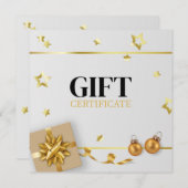 金ゴールドクリスマスボールスターズリボンラグジュアリーギフトカード (正面/裏面)