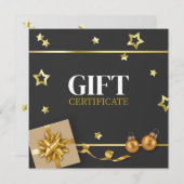 金ゴールドクリスマスボールスターズリボン上品なギフトカード (正面/裏面)