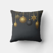 金ゴールドクリスマスボール紙吹雪クリスマス クッション (裏面)