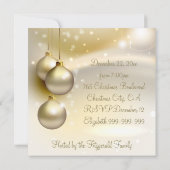 金ゴールドクリスマスボール金ゴールドクリスマスパーティー 招待状 (裏面)