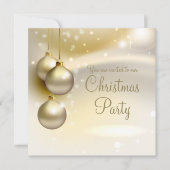 金ゴールドクリスマスボール金ゴールドクリスマスパーティー 招待状 (正面)