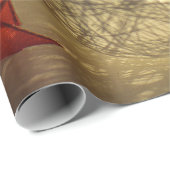 金ゴールドクリスマスボール、ストリングライト、レッドボウホリデー ラッピングペーパー (ロールコーナー)