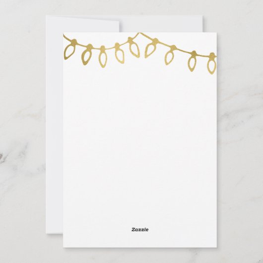 金ゴールドクリスマスライトフォトクリスマスカード シーズンカード (裏面)