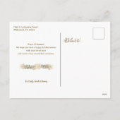 金ゴールドクリスマスリースハッピーホリデーズスクリプトフォト シーズンポストカード (裏面)