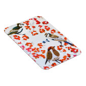 金ゴールドクリスマス冬の鳥ホリーベリーの枝 マグネット (右側)