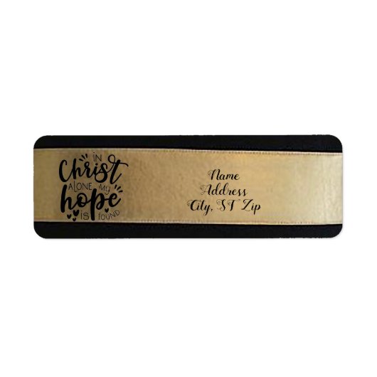 金ゴールドクリスマス差出人住所ラベル ラベル (正面)