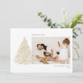 金ゴールドクリスマス応援ツリー2枚フォト シーズンカード (スタンド正面)