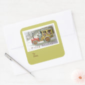 金ゴールドクリスマス格言ヴィンテージホリデーギフトラベル スクエアシール (封筒)