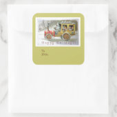 金ゴールドクリスマス格言ヴィンテージホリデーギフトラベル スクエアシール (バッグ)