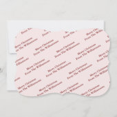 金ゴールドクリスマス現在の雪のデッキファンシーカット写真 シーズンカード (裏面)