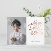 金ゴールドクリスマス祝いカード シーズンカード (スタンド正面)