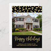 金ゴールドクリスマス紙吹雪フォトカ実在ードエステート シーズンカード (正面/裏面)