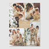 金ゴールドクリスマス4フォトコラージュ磁気カード (正面)