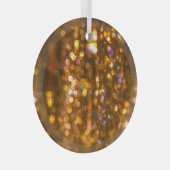 金ゴールドクリスマス:デフォーカス抽象芸術の背景 ガラスオーナメント (正面右)