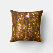 金ゴールドクリスマス:デフォーカス抽象芸術の背景 クッション (裏面)