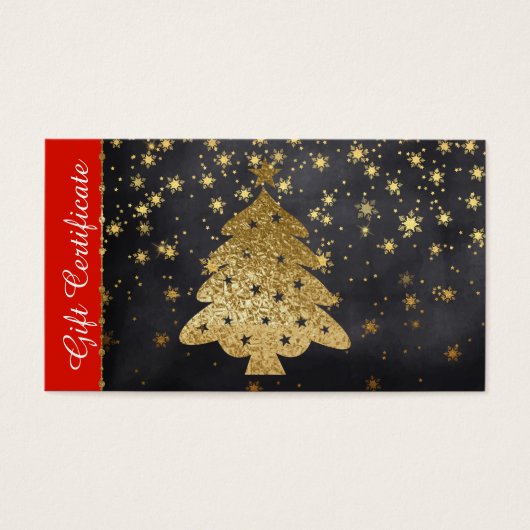金ゴールドクリスマス・ホリデー・ギフトカード証明書 (正面)