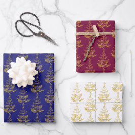 金ゴールドクリスマス ラッピングペーパーシート