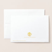 金ゴールドクリスモダンマスツリーホリデーフォト 箔カード (裏面封筒付き)