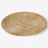 金ゴールドクリームイエローケーキつや消し誕生日 ペーパープレート (アングル)