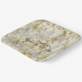 金ゴールドクリームオーキッドフラワーズブライダルシャワー ペーパープレート (傾斜あり)